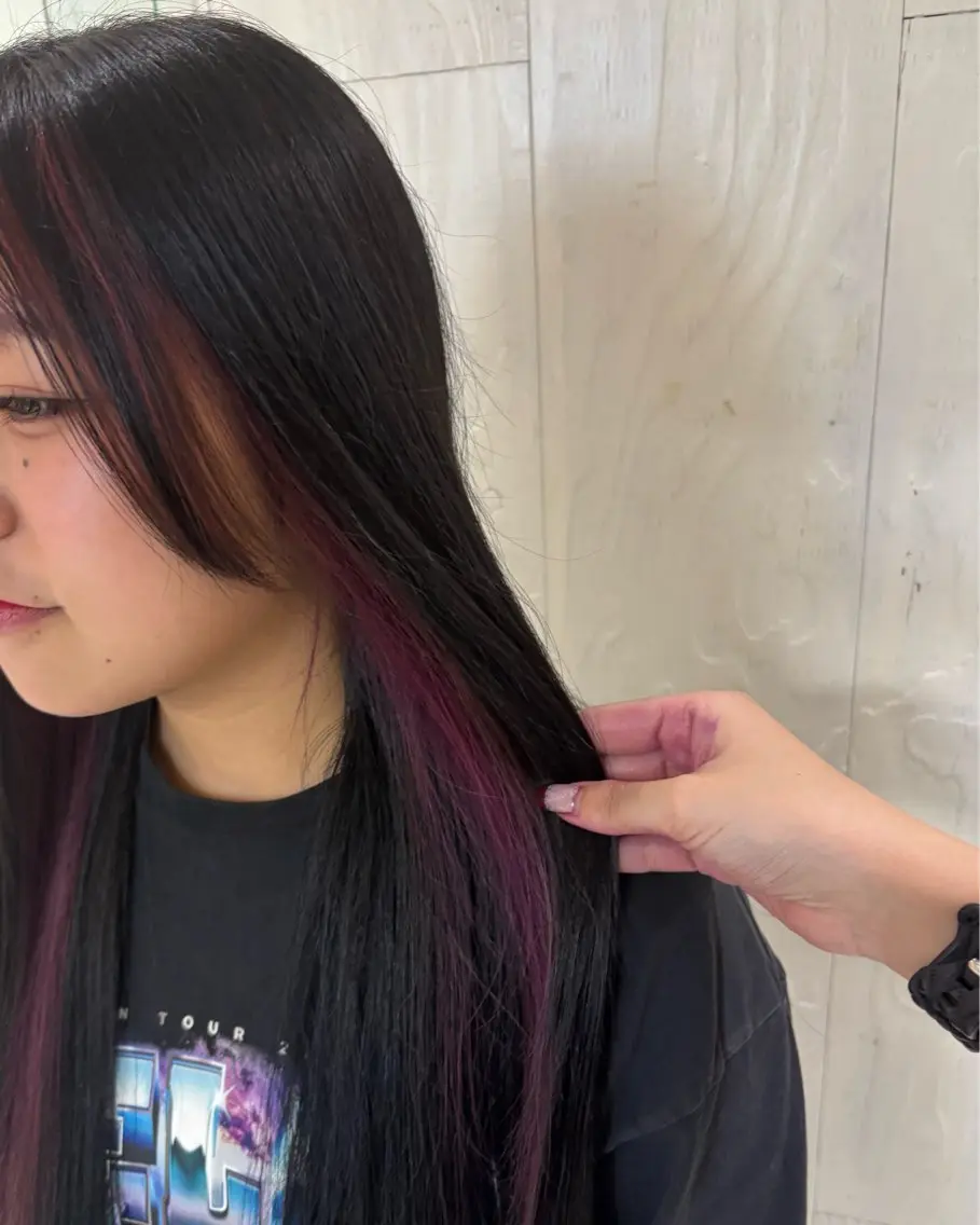 ロング カラー ヘアカラー トリートメント yui🥀/ボブ /ブリーチなしカラーのヘアスタイル