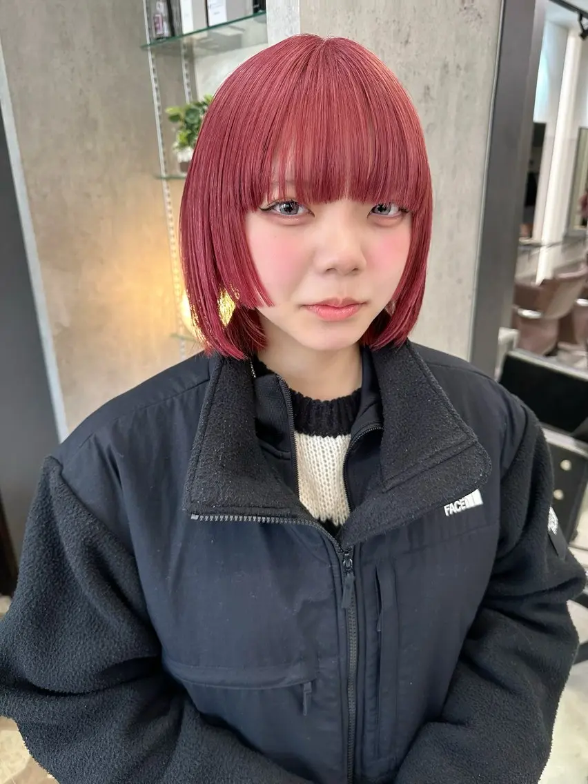 ミディアム カラー ベージュカラー ブリーチ ブラウンカラー 透明感カラー ピンクカラー ヘアカラー AYAKASA 暖色カラー/レイヤーのヘアスタイル