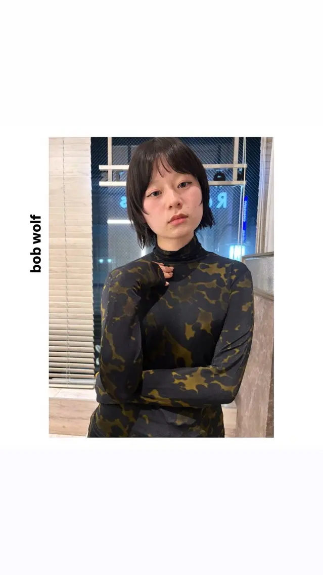 ショート カラー ボブ 顔まわりレイヤー レイヤーカット 小顔カット ウルフカット カット ヘアカラー トリートメント hiro【沿線で叶う 似合わせhair】のヘアスタイル