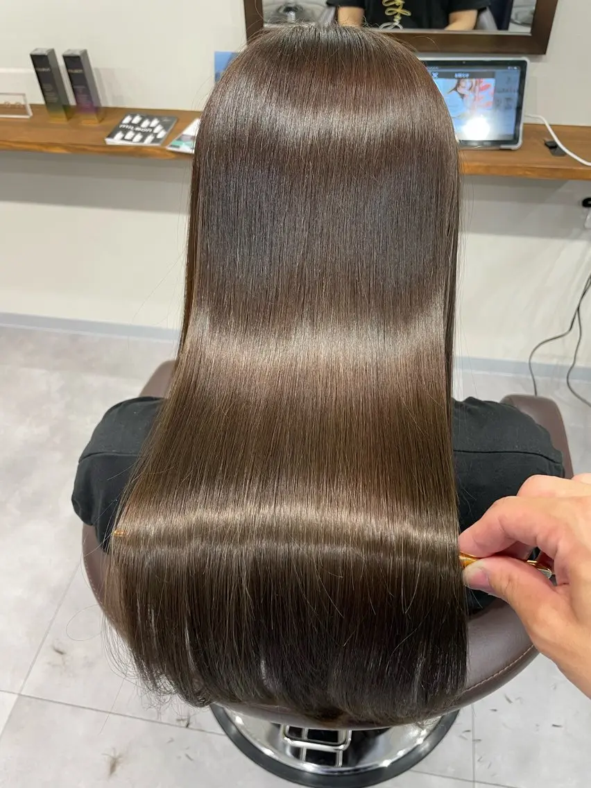 ロング カット 縮毛矯正 トリートメント 縮毛矯正、髪質改善／ 松田 龍之介のヘアスタイル