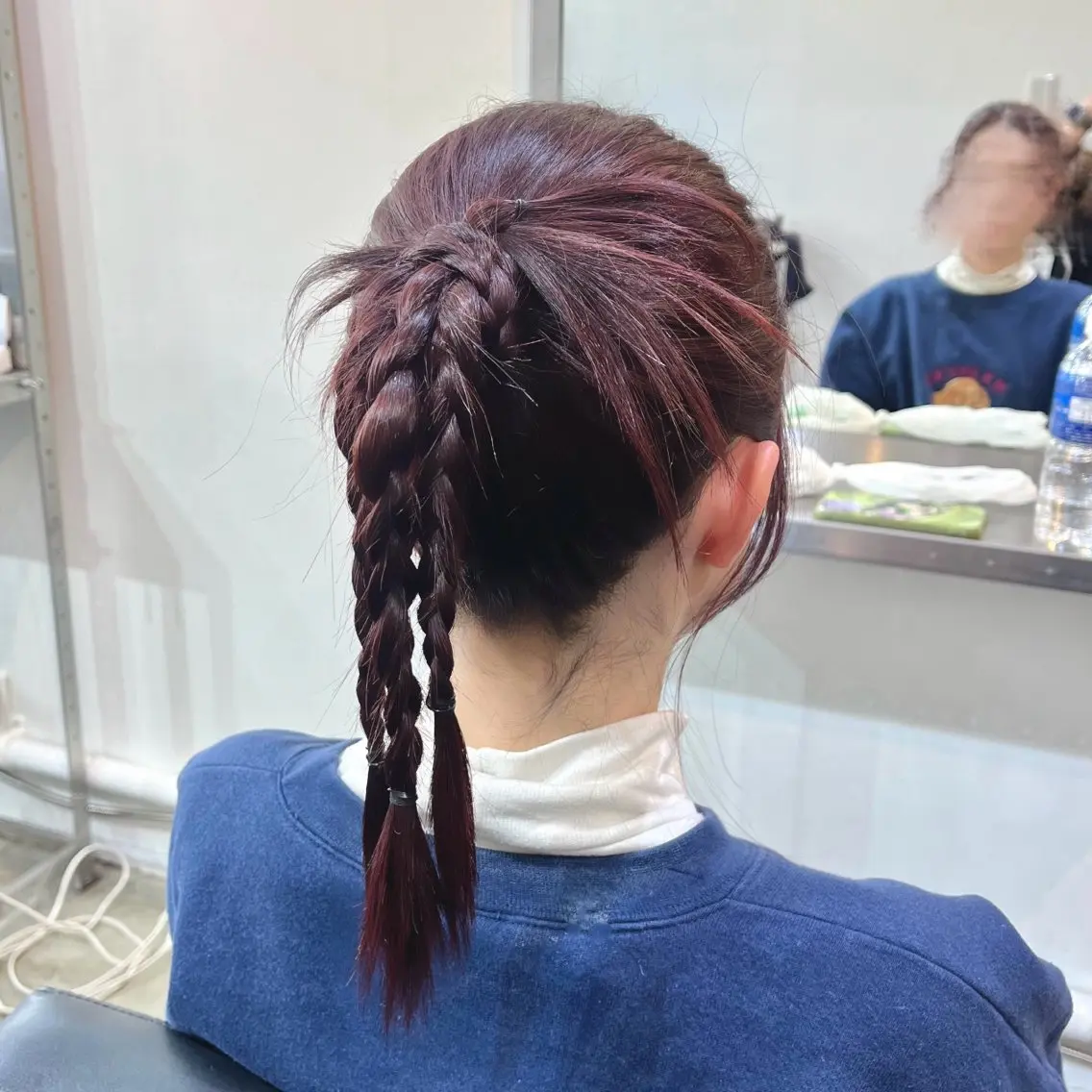 セミロング カラー ヘアアレンジ レッドカラー ヘアセット 早朝セット☀️ レイヤー/Momoのヘアスタイル