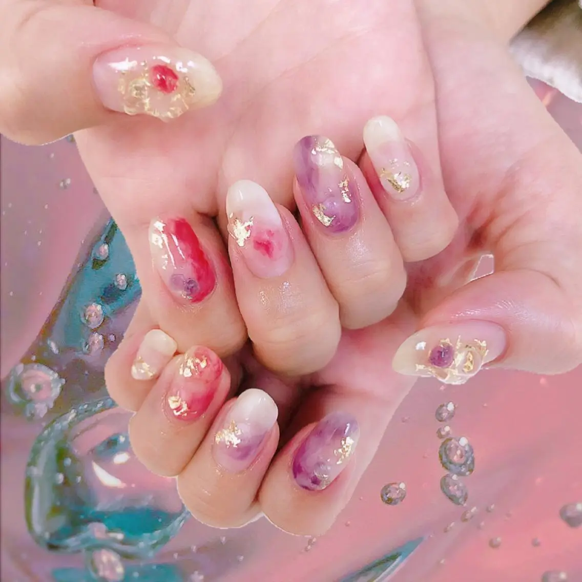 ネイル 持ち込み ニュアンスネイル ハンドネイル フットネイル mi chiのネイルデザイン