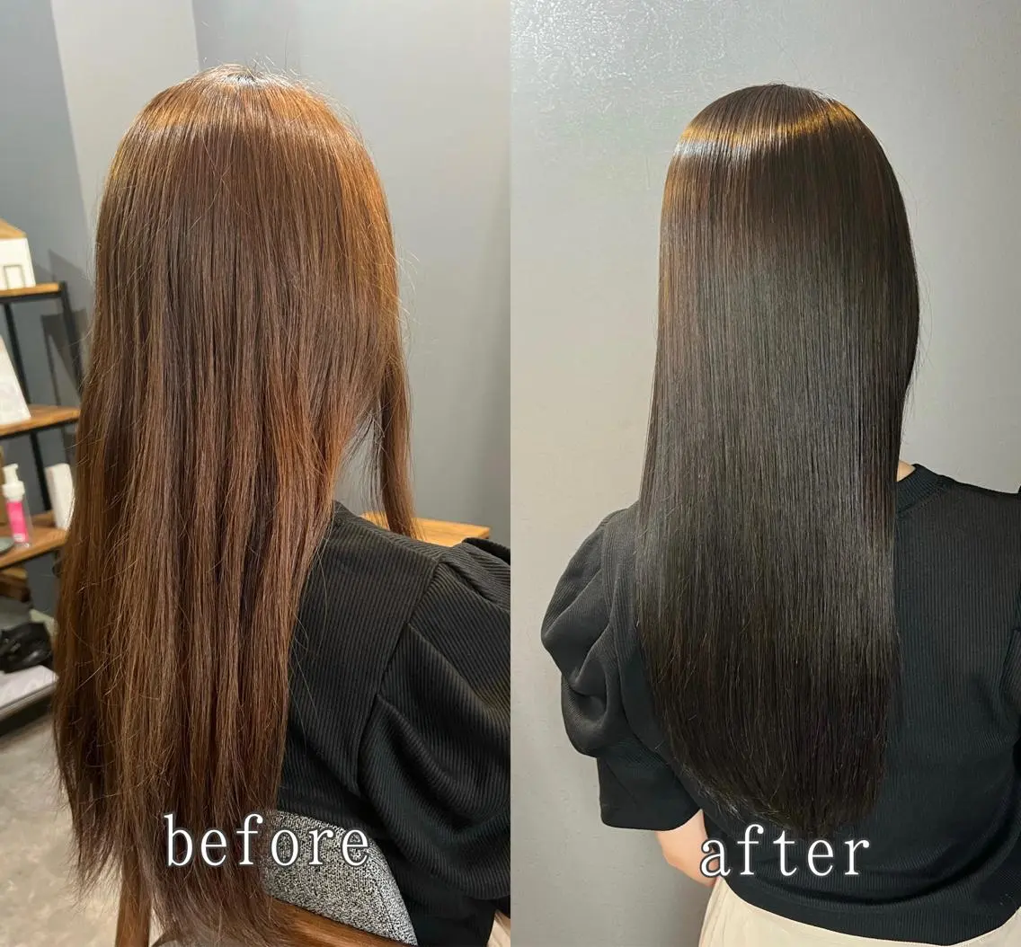 ロング カラー ヘアカラー 縮毛矯正 トリートメント ヘッドスパ *くせ毛に特化* 【yun】のヘアスタイル