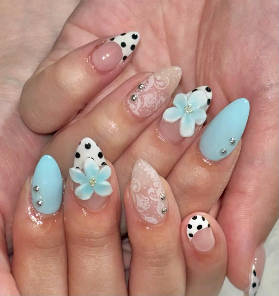 ネイル アートネイル ドット 持ち込み Natsumi 【protea】のネイルデザイン