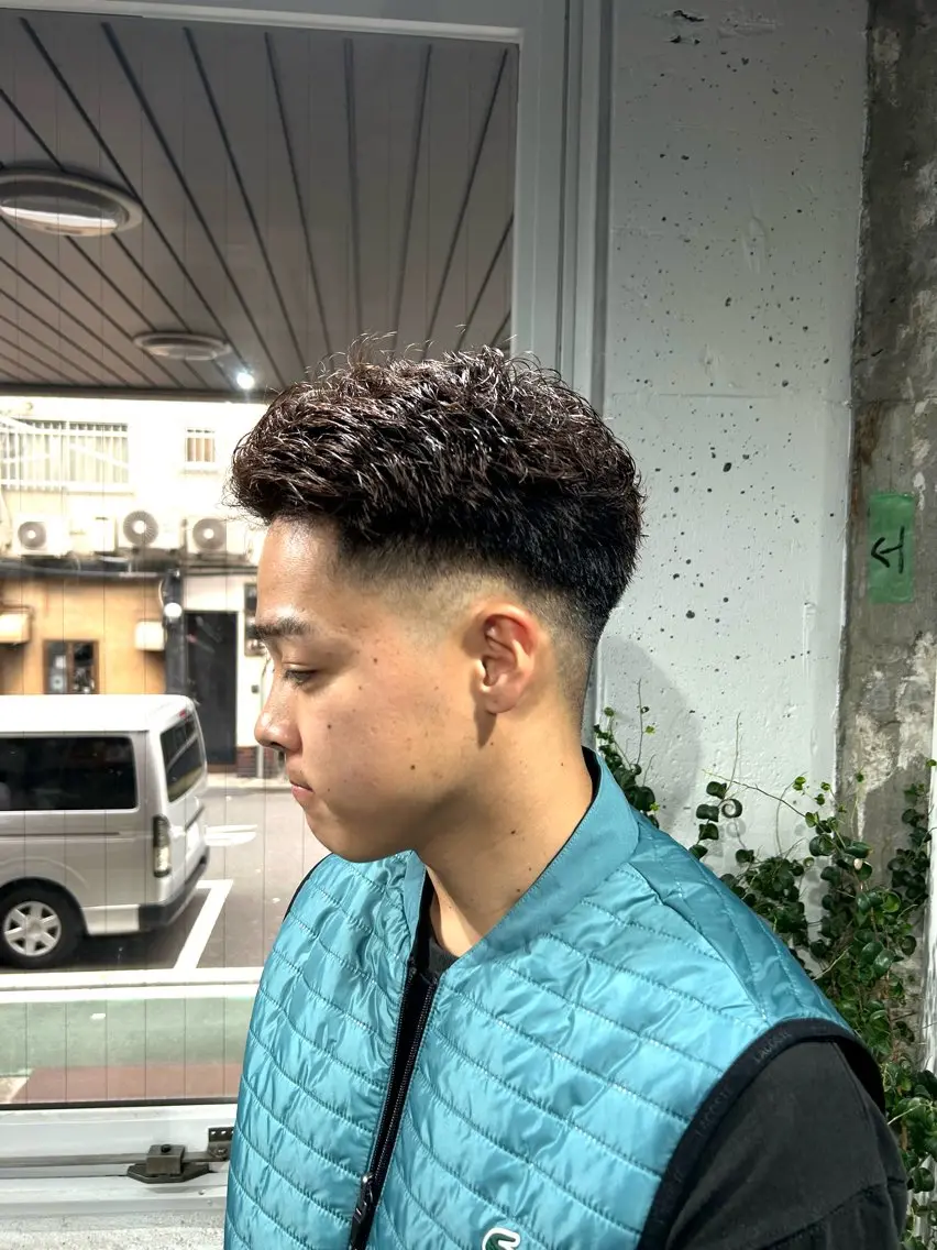 メンズ カット レイヤー ボブ パーマ towaのヘアスタイル