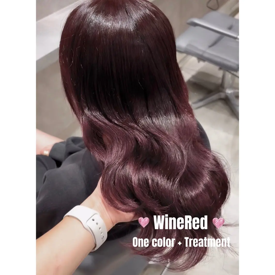 ロング カラー ブリーチ ブリーチなしカラー レッドカラー カット ヘアカラー トリートメント alushe船堀 Mayuのヘアスタイル