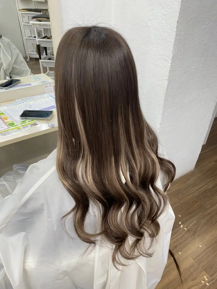 ロング ヘアアレンジ エクステ ハイライト エクステ GLOSS 心斎橋 山上のヘアスタイル