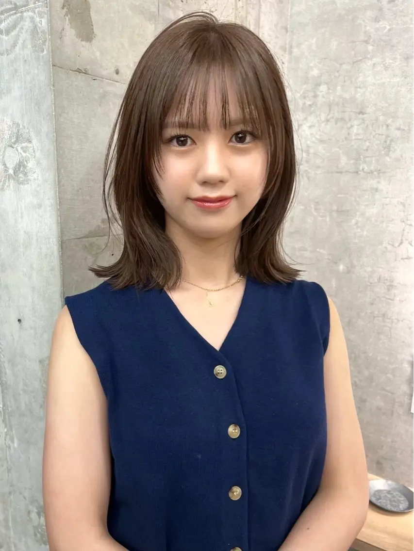 セミロング カラー ヘアカラー トリートメント 山口 颯太のヘアスタイル