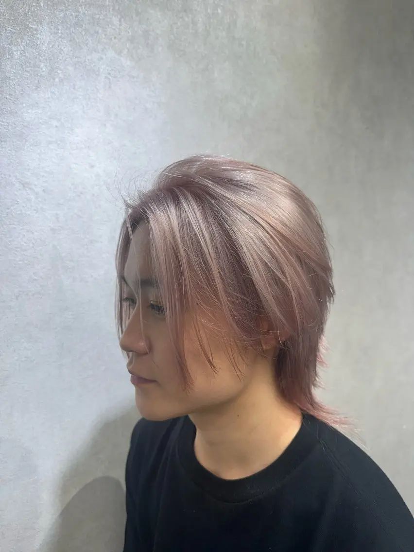カラー メンズ ベージュカラー ピンクカラー ピンクベージュ ヘアカラー メンズ特化🔥池袋 藤田孝太郎のヘアスタイル