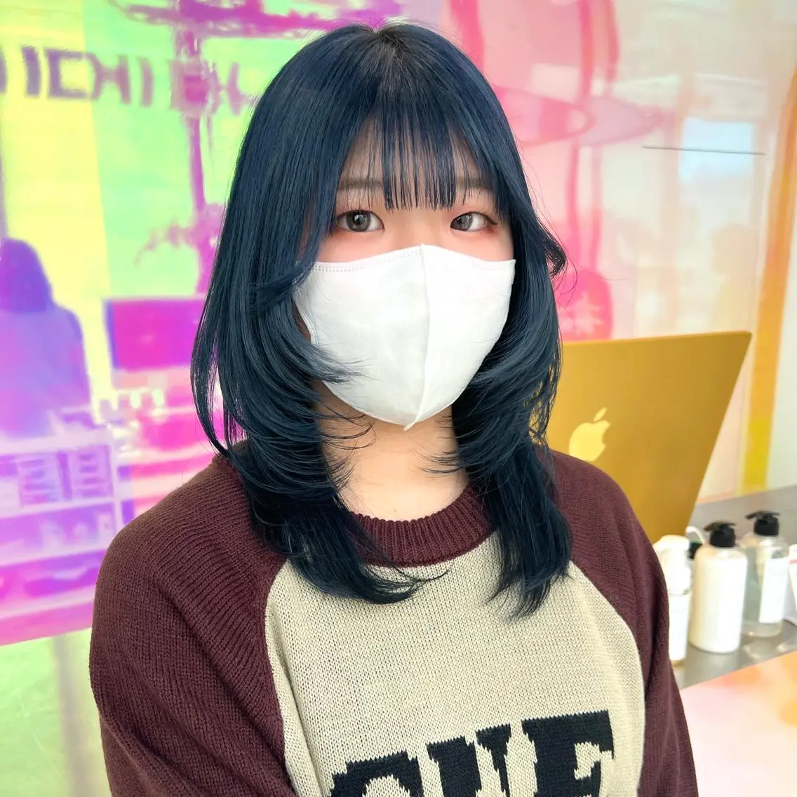 ミディアム カラー パーマ ヘアアレンジ メンズ キッズ ネイル マツエク・マツパ アイブロウ KANAMI 🌏のヘアスタイル