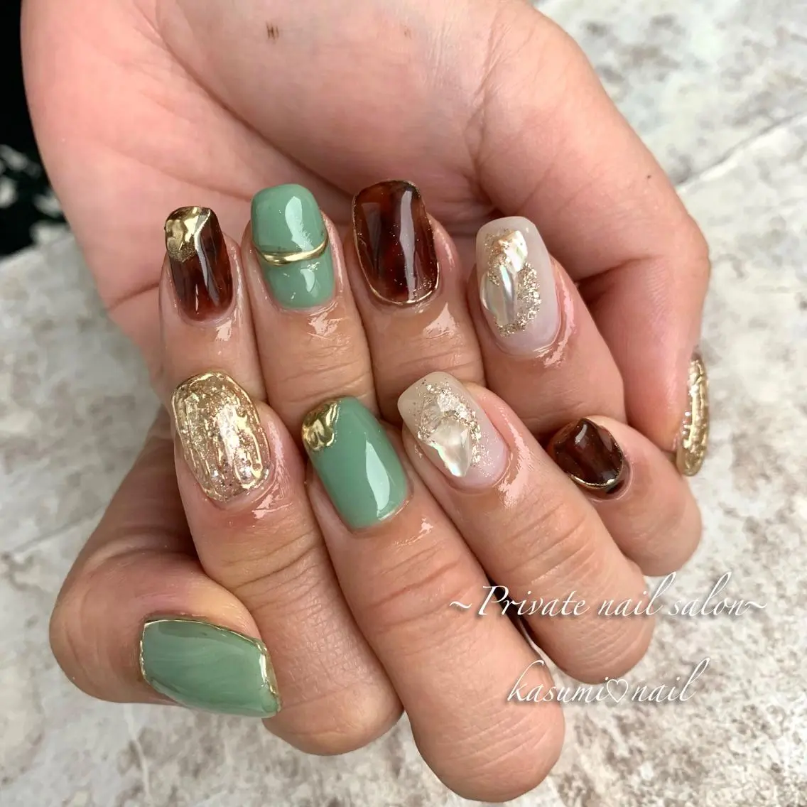 ネイル アートネイル ラメ(グリッター) マグネットネイル ミラーネイル ニュアンスネイル KASUMI♡ Nailのネイルデザイン