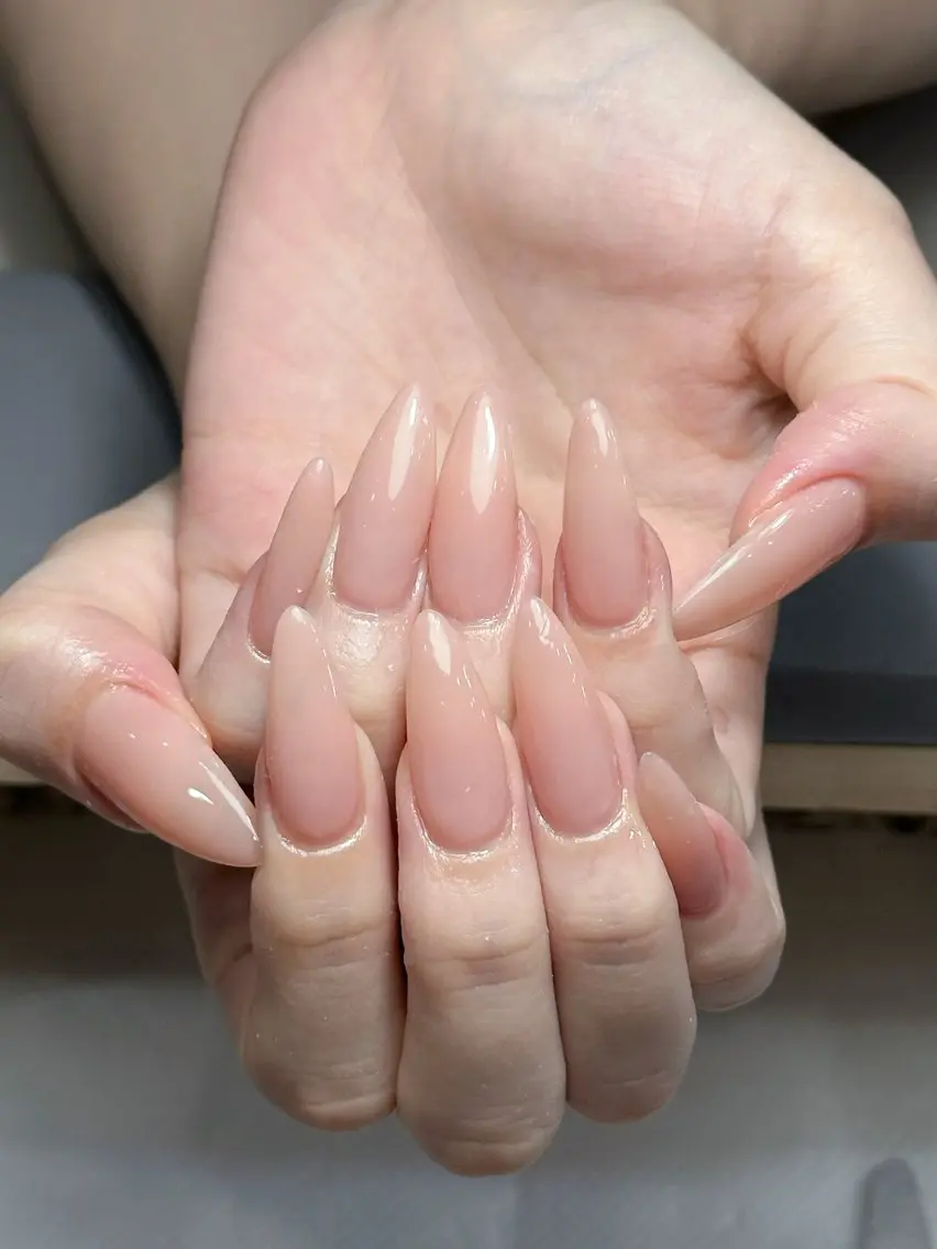 ネイル オーロラネイル 長さ出し フレンチネイル ジェルネイル ガーリー ハンドネイル seiko nail Nanami（渋谷）のネイルデザイン