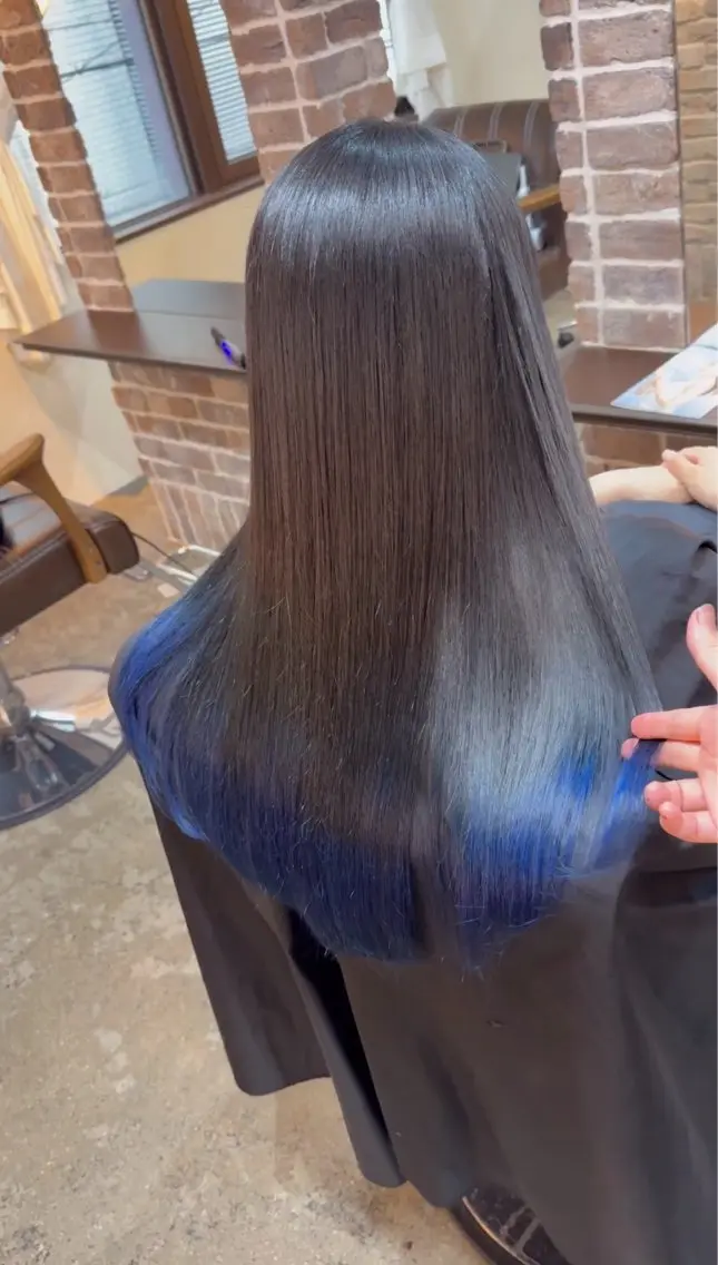 ロング カラー ブリーチ グラデーションカラー カット ヘアカラー 艶カラー/インナー /グラデ/大西小百合のヘアスタイル