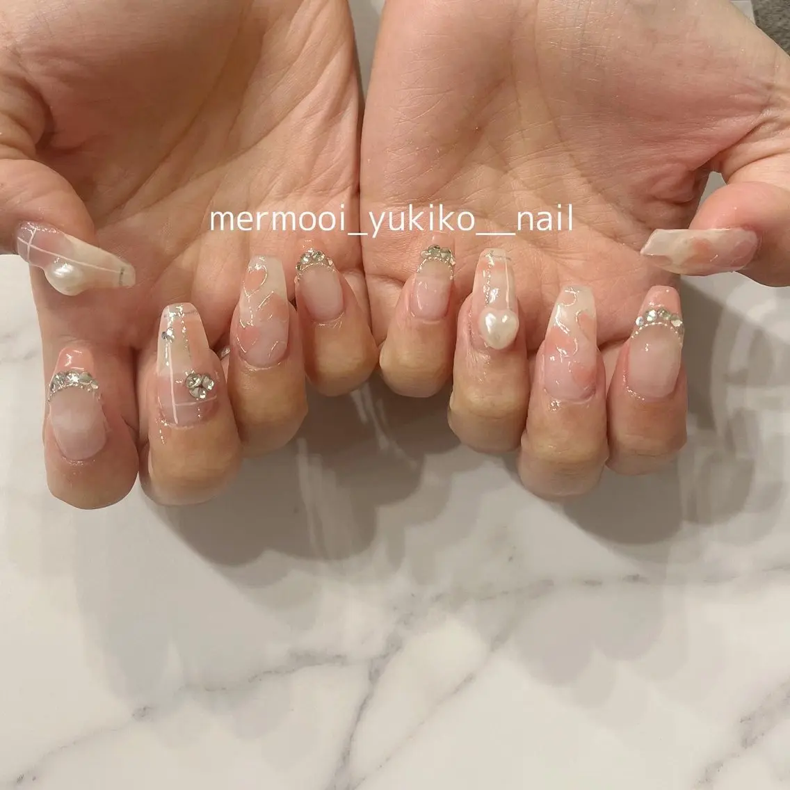 ネイル フレンチネイル ハート mermooi nailのネイルデザイン