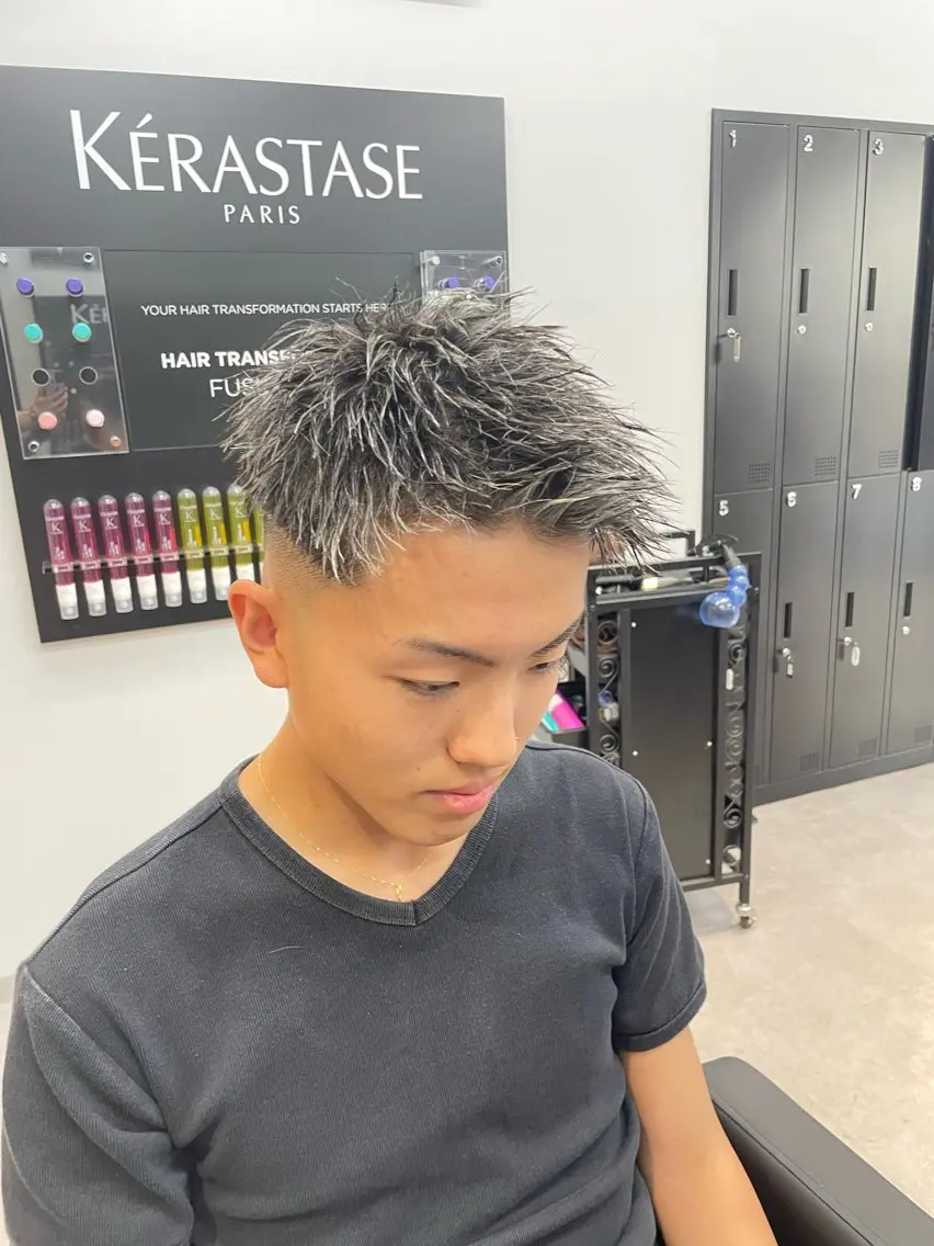 ショート カラー パーマ メンズ カット ヘアカラー パーマ 【men's Lapis横浜】海人のヘアスタイル
