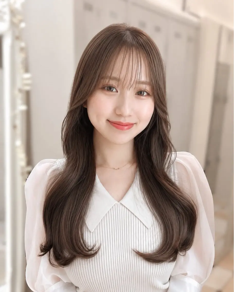 ロング ロングレイヤー くびれヘア レイヤーカット ロング カット ヘアカラー トリートメント 🧡くびれヘア/前髪 顔周り🧡久原結衣のヘアスタイル
