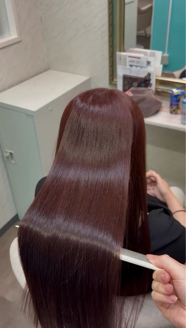 ロング カラー ブラウンカラー 透明感カラー ピンクカラー ピンクブラウン ヘアカラー トリートメント ヘッドスパ ヘアセット さやか/髪質改善/ カラー/seta新宿のヘアスタイル