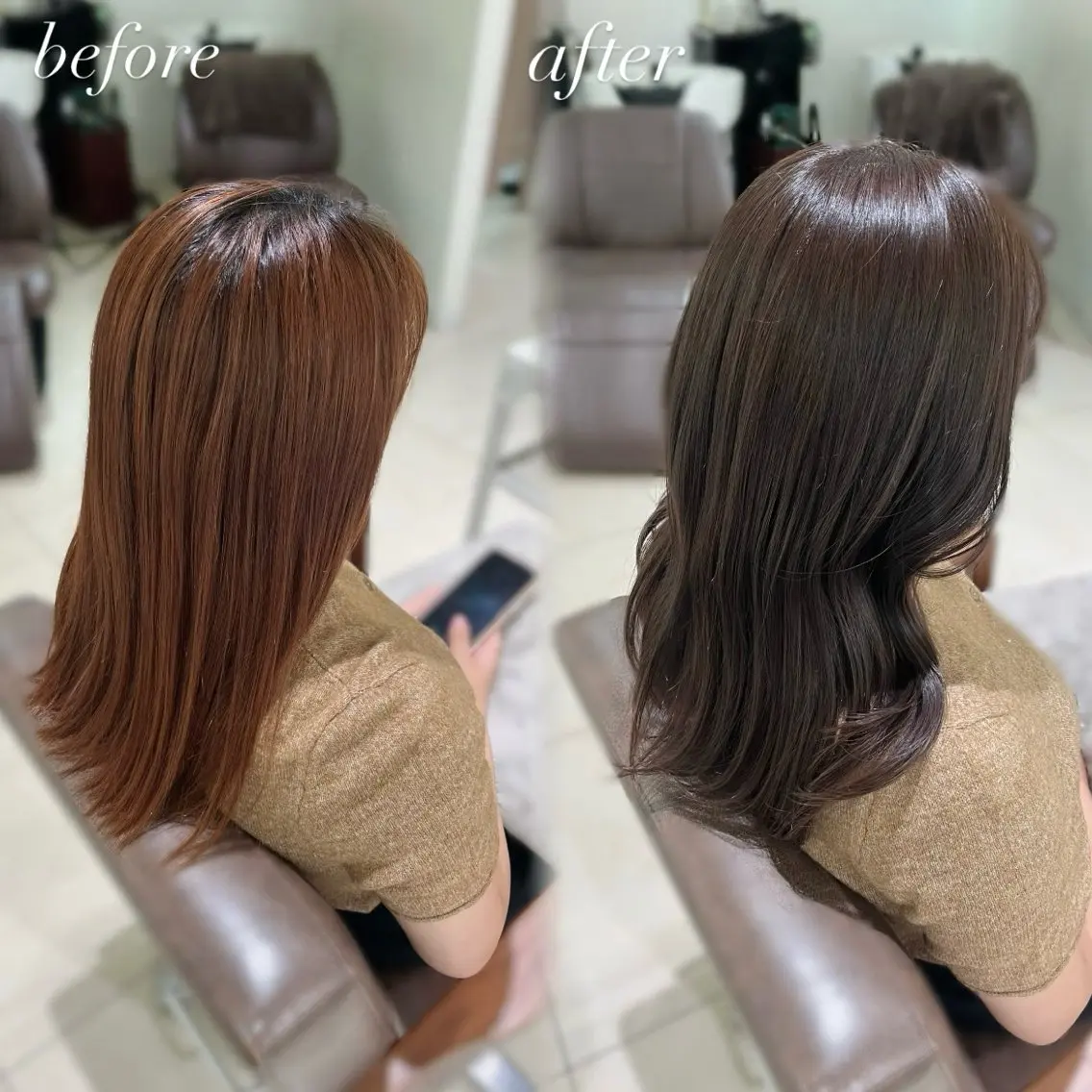 カラー ブラウンカラー モカブラウン 透明感♡艶髪カラー/ Kazuha🎀のヘアスタイル