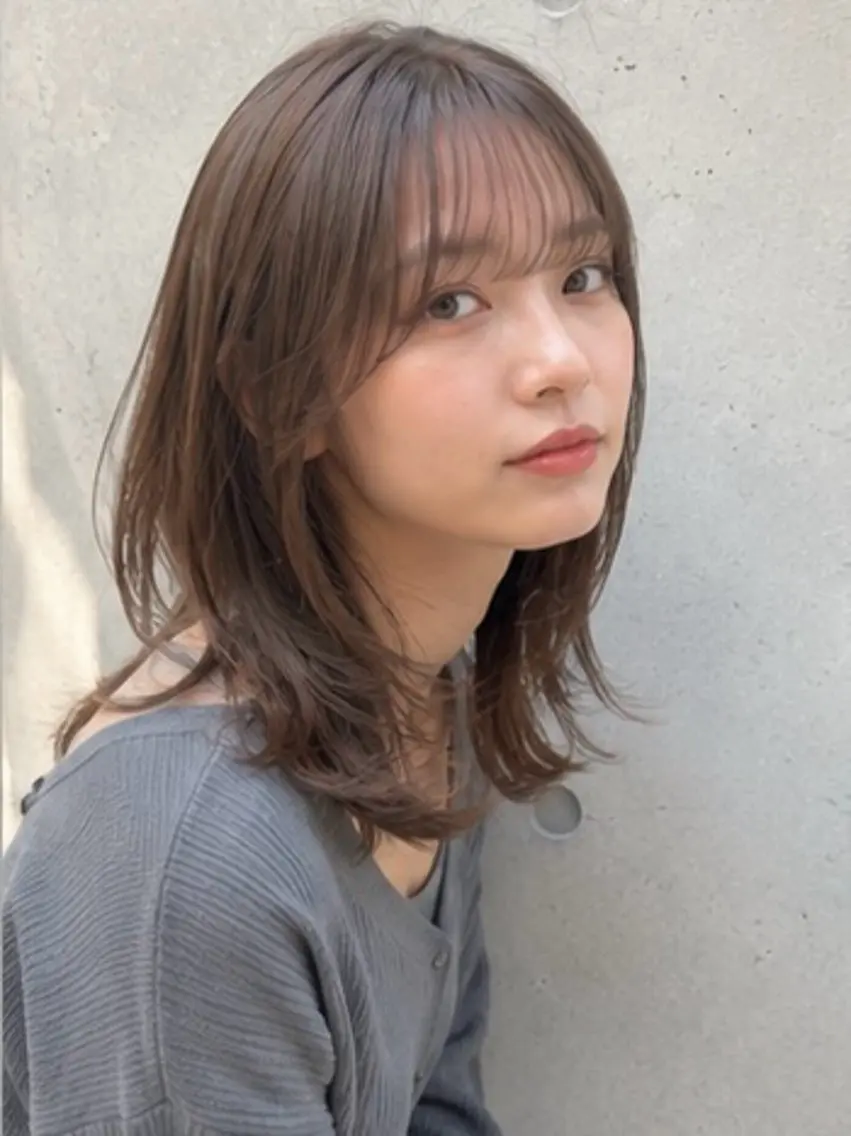 ミディアム カラー パーマ ヘアアレンジ カット ヘアカラー トリートメント 透明感カラー レイヤー/コウスケのヘアスタイル