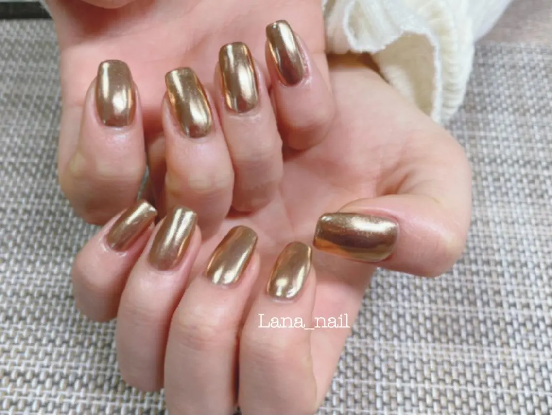 ネイル マグネットネイル ミラーネイル ワンカラーネイル ハンドネイル Lana_ nailのネイルデザイン