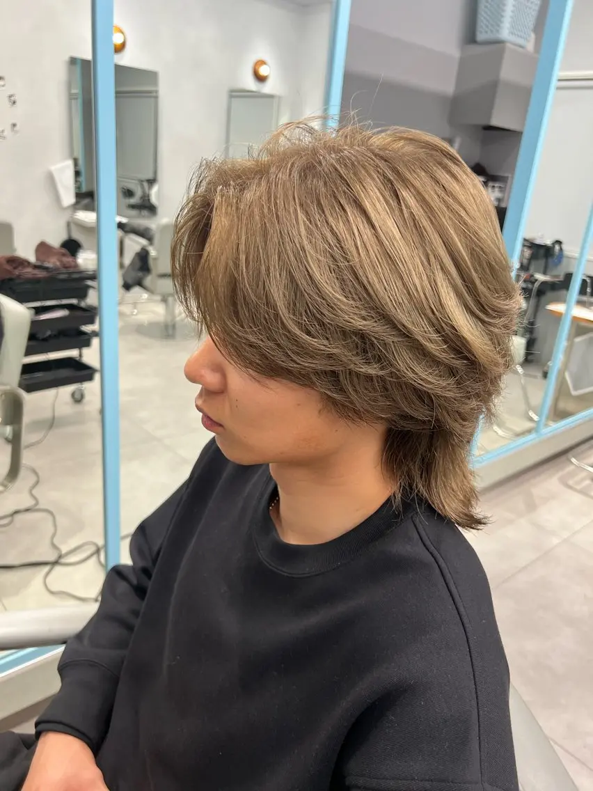 カラー メンズ ベージュカラー ブリーチ練習 モデル募集✨️NOAのヘアスタイル