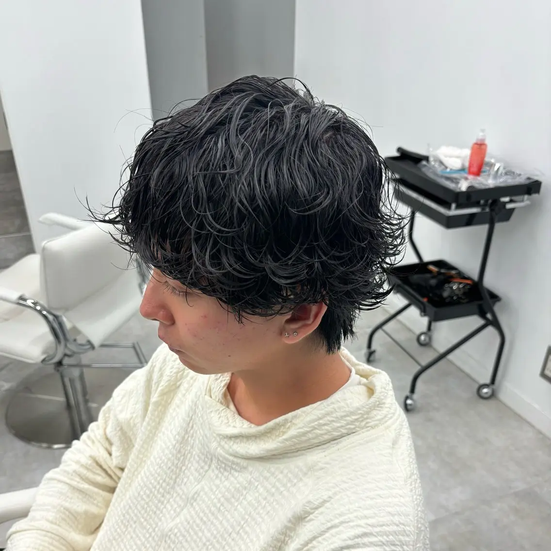 ミディアム カラー パーマ メンズ 森龍馬 メンズ専門美容師のヘアスタイル