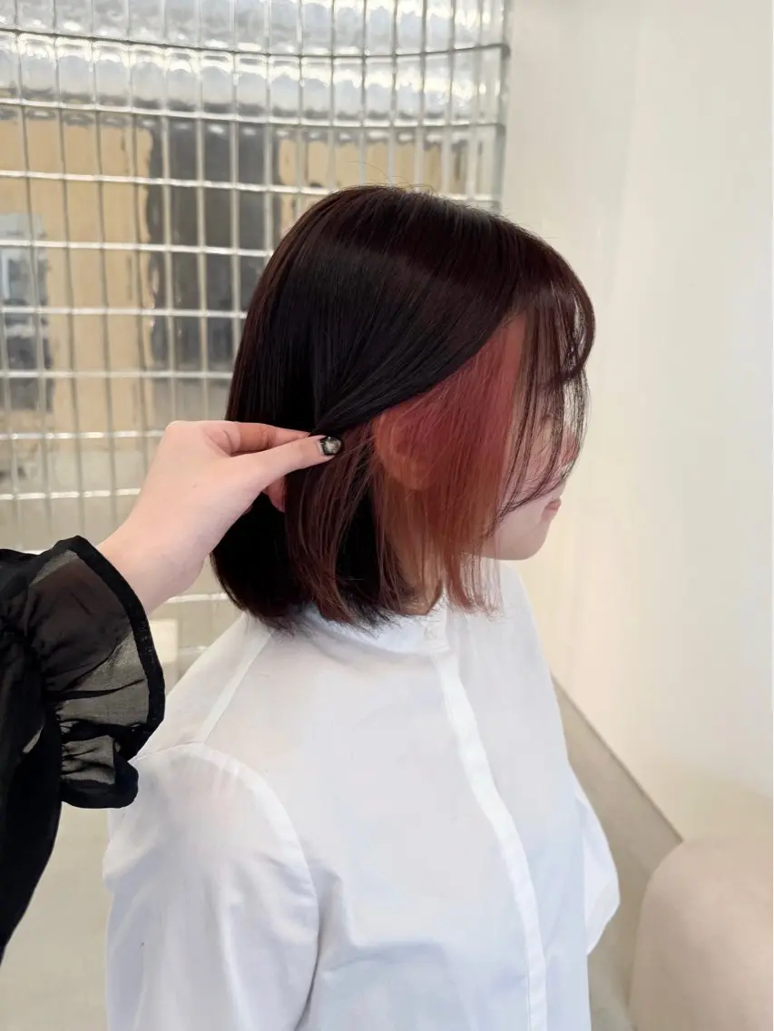 ミディアム カット ヘアカラー トリートメント manami/ヘア セット/ハイトーンのヘアスタイル