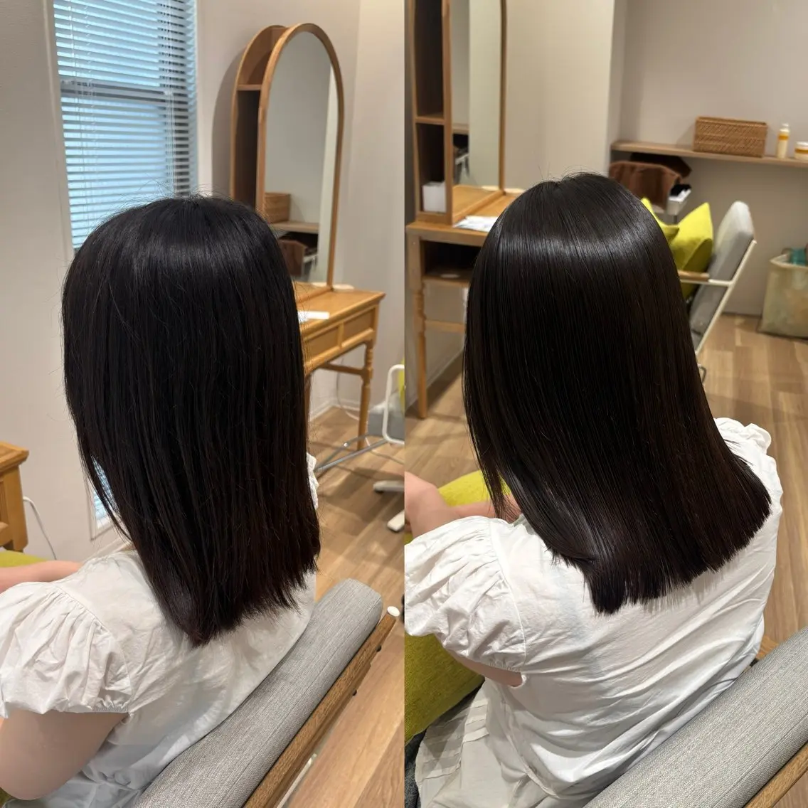 ミディアム カラー カット 縮毛矯正 トリートメント RINNO🌷透明感 カラー/髪質改善のヘアスタイル