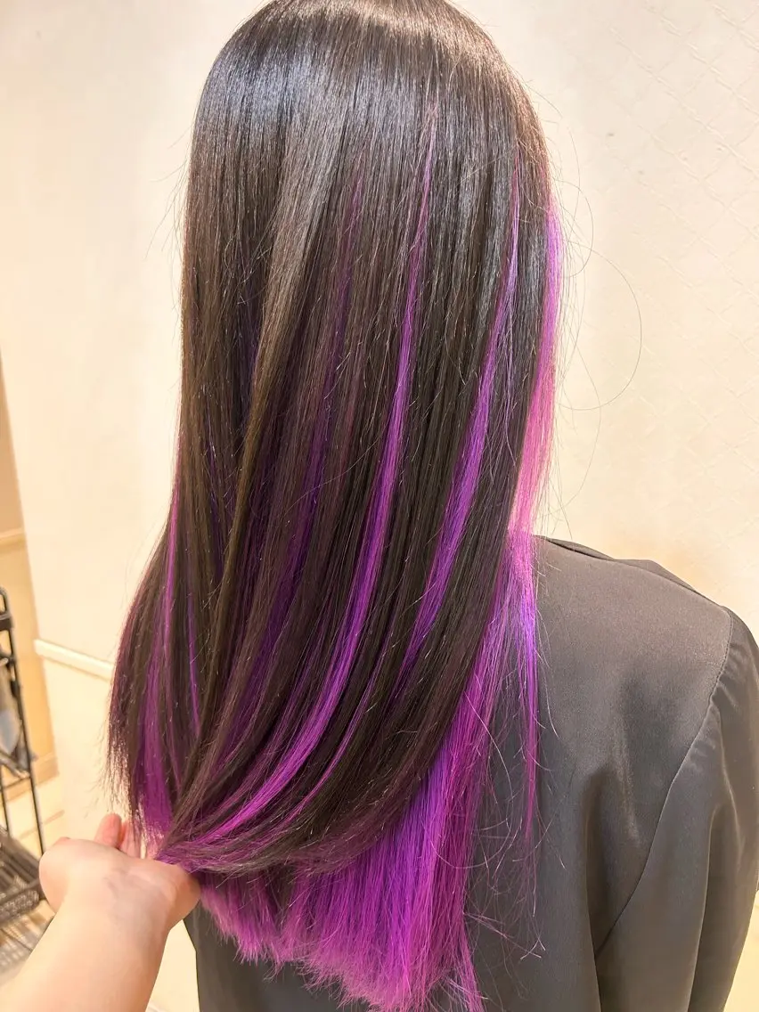 ロング カラー 生活が楽になる縮毛/ ブリーチなしカラーのヘアスタイル