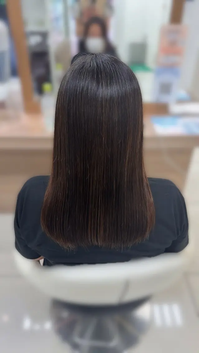 セミロング パーマ 縮毛矯正 🎀久野 咲来🎀のヘアスタイル