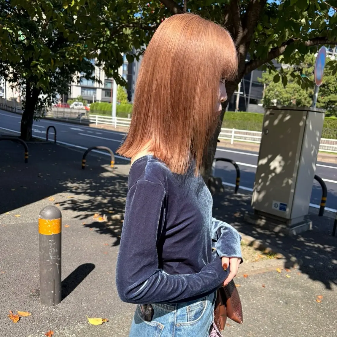 ミディアム カラー ベージュカラー ブリーチ qpula misuzuのヘアスタイル
