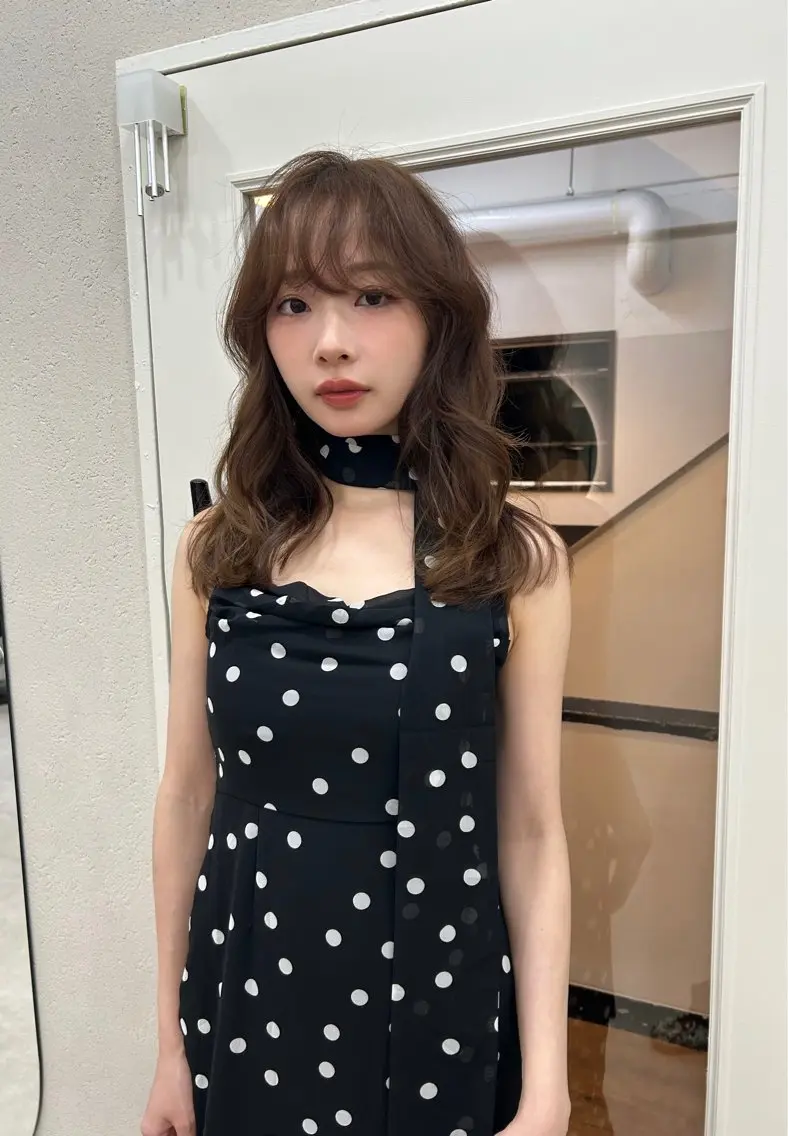 セミロング カラー パーマ 透明感カラー.渋谷 chisaのヘアスタイル