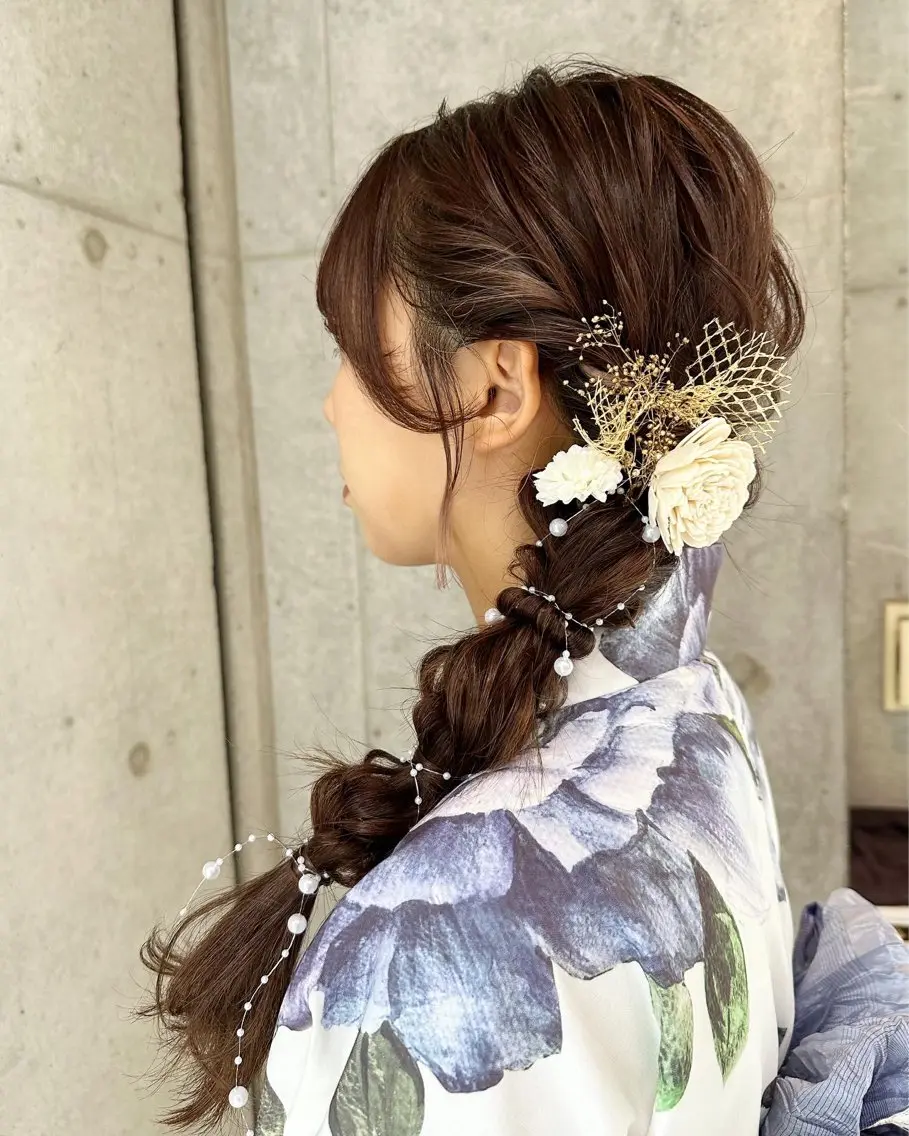 ロング ヘアアレンジ 着付け はやしほのか｜ ヘアセット×カラーのヘアスタイル