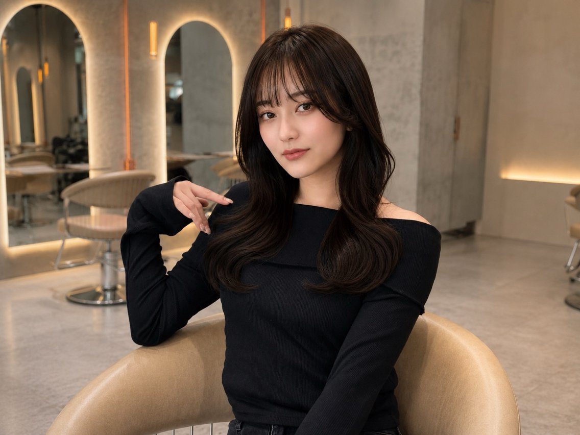 ミディアム カラー カット ヘアカラー トリートメント 🦋韓国レイヤー 艶髪矯正🦋凛太郎のヘアスタイル