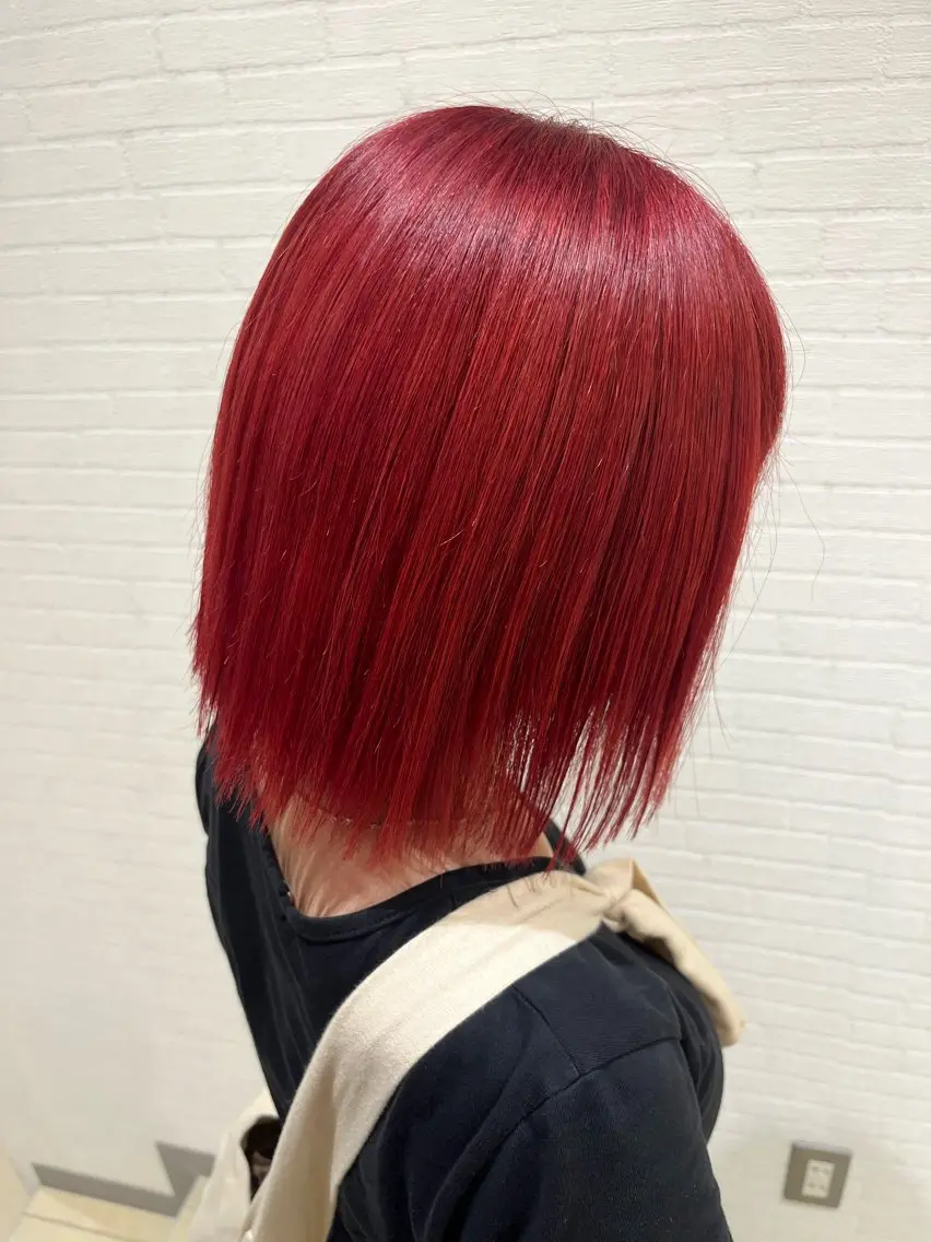 カラー ブリーチ レッドカラー ヘアカラー ハイトーンカラー🎀 はなえのヘアスタイル