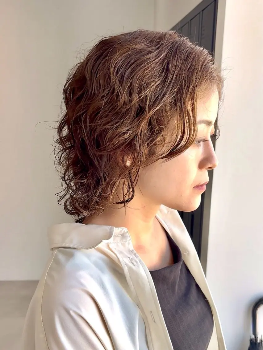 ミディアム くせ毛 ウルフカット SNSモニター募集！ くせ毛特化/大村のヘアスタイル
