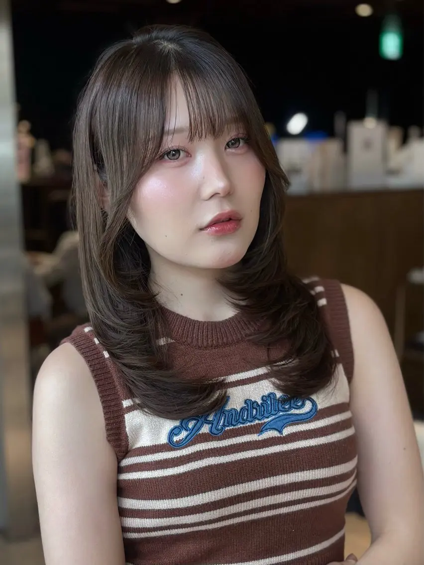 ミディアム ミディアムレイヤー レイヤーカット カット トリートメント 穂積 未優のヘアスタイル