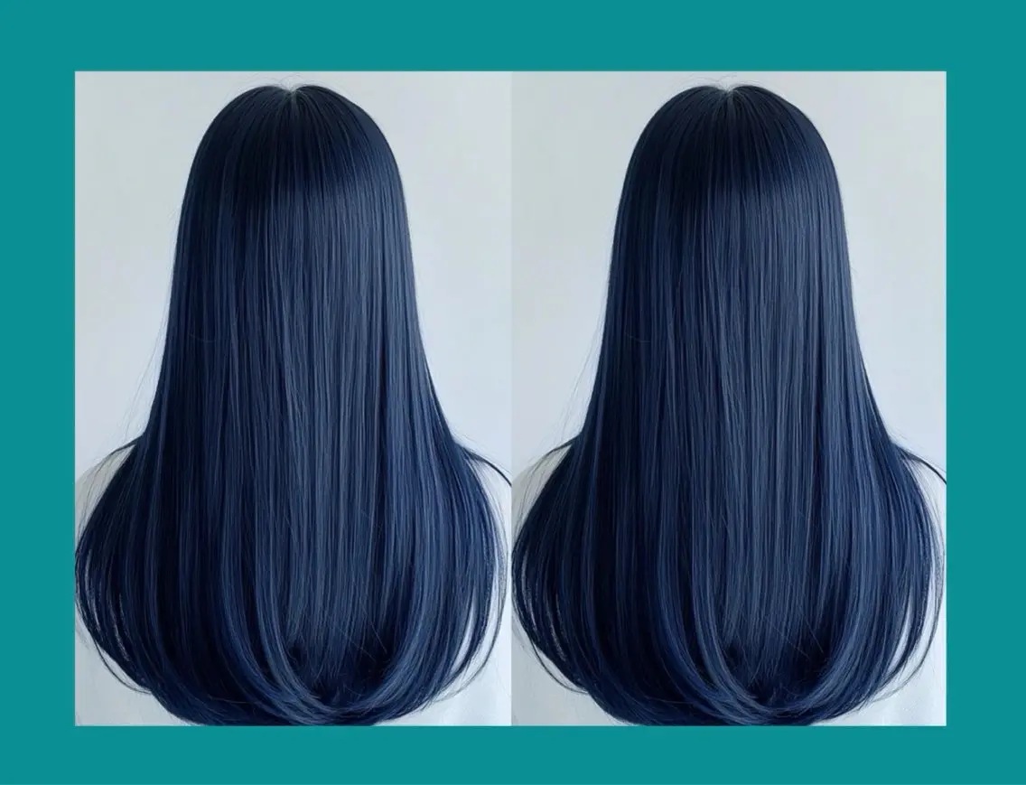セミロング カラー ネイビーカラー トリートメント カット ヘアカラー トリートメント 髪質改善/ハイトーン /茅ヶ崎/YUUKAのヘアスタイル