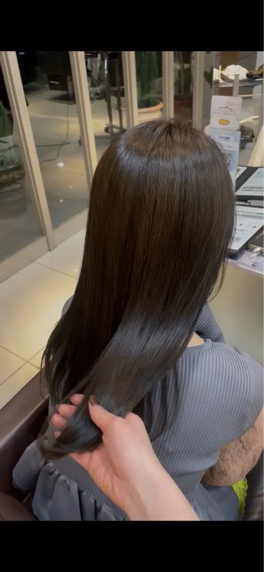 セミロング カラー ヘアカラー 🤎韓国ヘア ベージュ まゆか🤎のヘアスタイル
