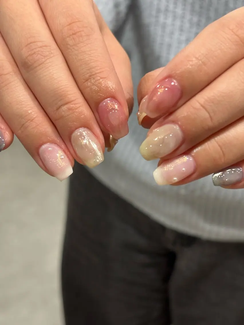 ネイル 氷ネイル・うるうるネイル キラキラネイル ogura maoのネイルデザイン