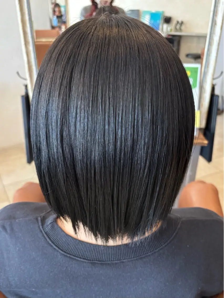 カラー 黒髪 ナチュラルブラック ヘアカラー 沖本 あやののヘアスタイル