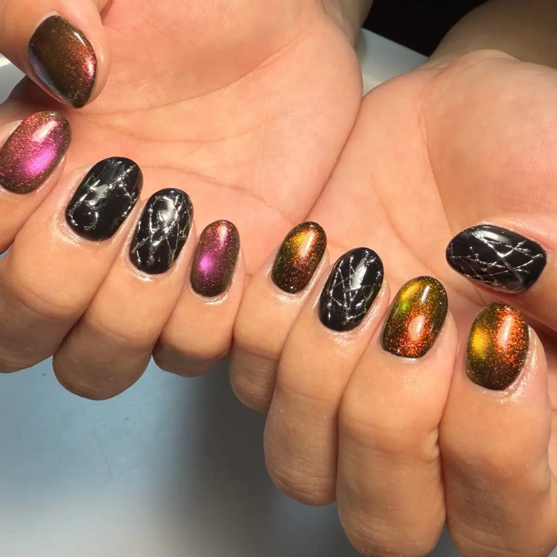 ネイル マグネットネイル ニュアンスネイル ハンドネイル プライベートサロン NAIL BY YUのネイルデザイン