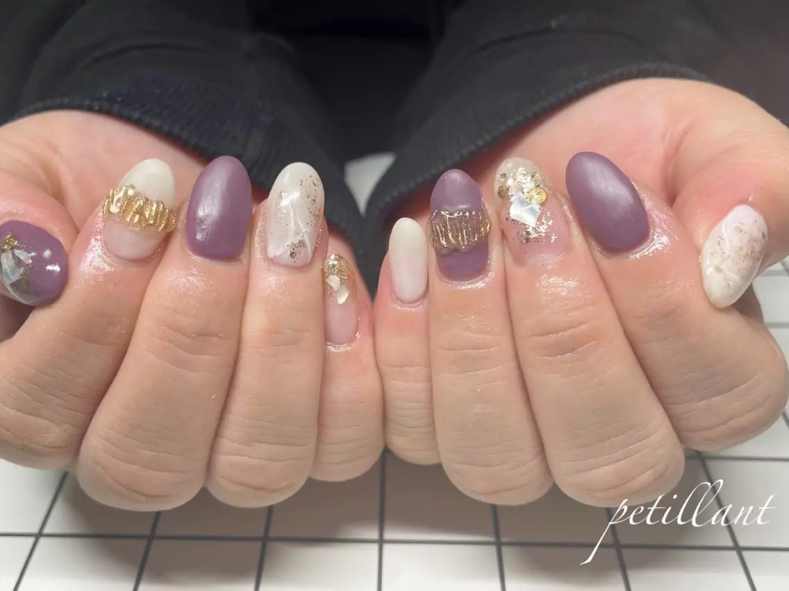 ネイル ロングネイル 持ち込み ニュアンスネイル nail salon petillantのネイルデザイン
