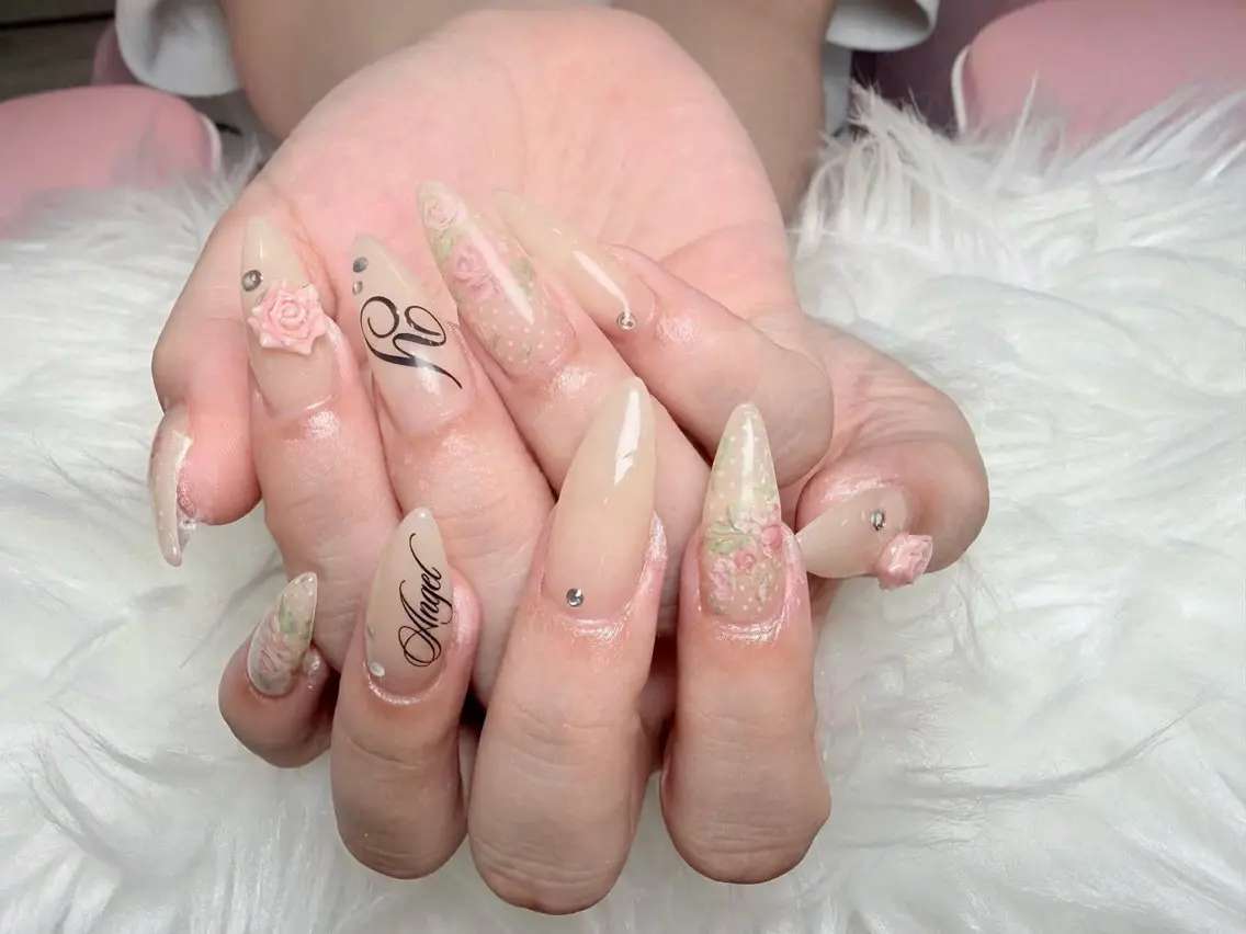 ネイル 韓国ネイル 水色 マグネットネイル ニュアンスネイル オフィスネイル ハンドネイル Hana Rose Nailのネイルデザイン