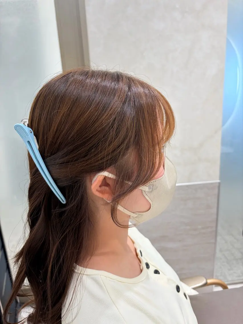 セミロング 顔周りカット 韓国風ヘア カット ヘアカラー 韓国ヘア・カラー 🩵SHIZUKUのヘアスタイル