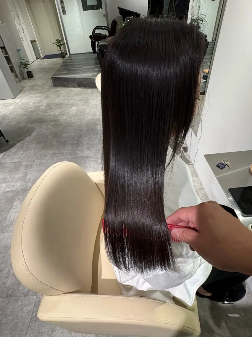 ロング カラー 髪質改善 縮毛矯正 カット ヘアカラー トリートメント 夜23時まで予約🉑 reverieあきらのヘアスタイル