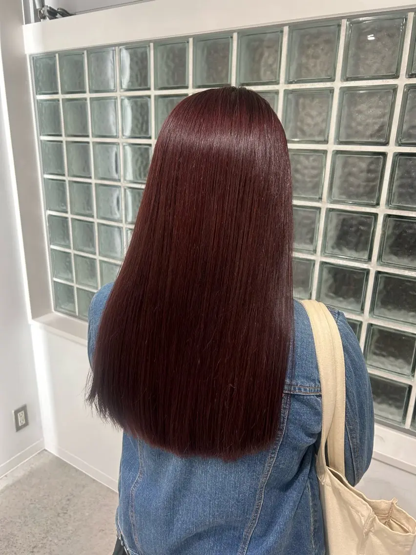 ロング カラー カット 縮毛矯正 愛結 暖色カラー🎀🩰のヘアスタイル