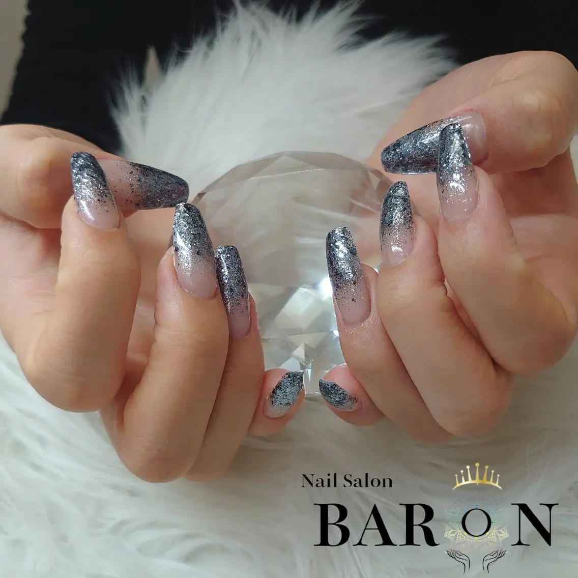 ネイル グラデーション ラメ(グリッター) ラメグラデーション スカルプネイル ♛BARON♛ AOIのネイルデザイン