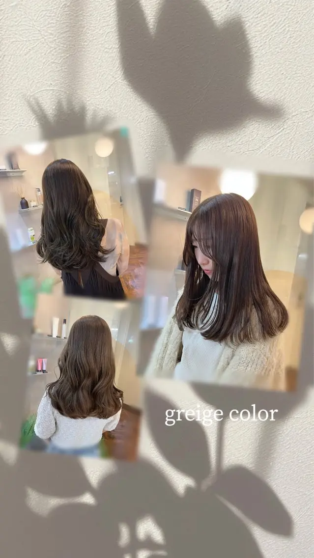 セミロング カラー 透明感カラー グレージュ カット ヘアカラー トリートメント このか🕊️ベージュ /グレージュ/カットのヘアスタイル