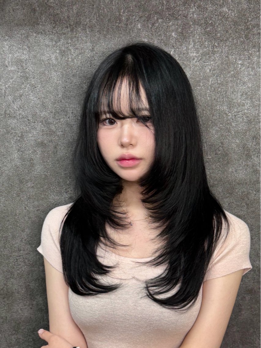 ロング カラー カット エクステ manabu🦇 馴染ませプルエクステのヘアスタイル